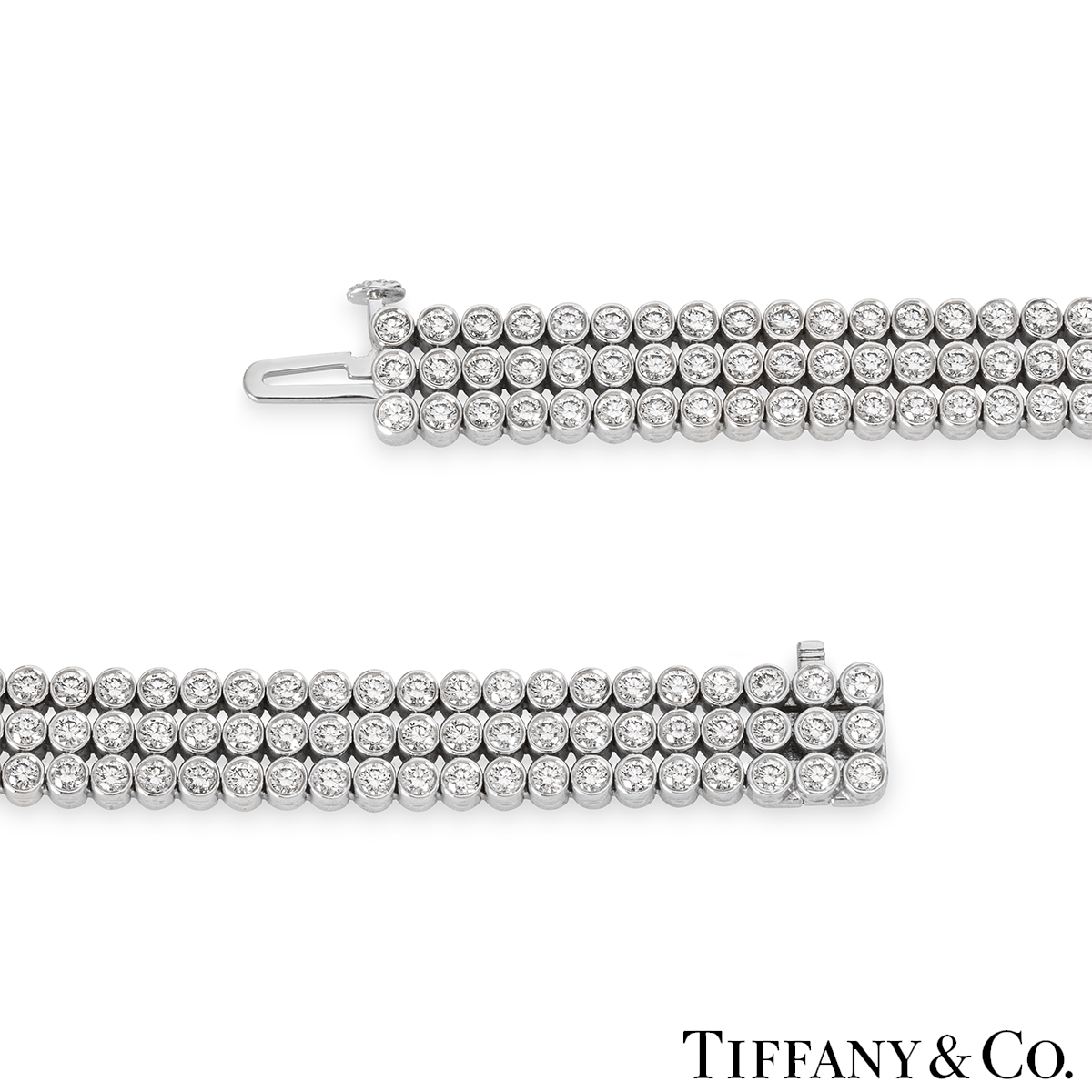 Tiffany & Co. Platinum Diamond Jazz Three-Row Bracelet